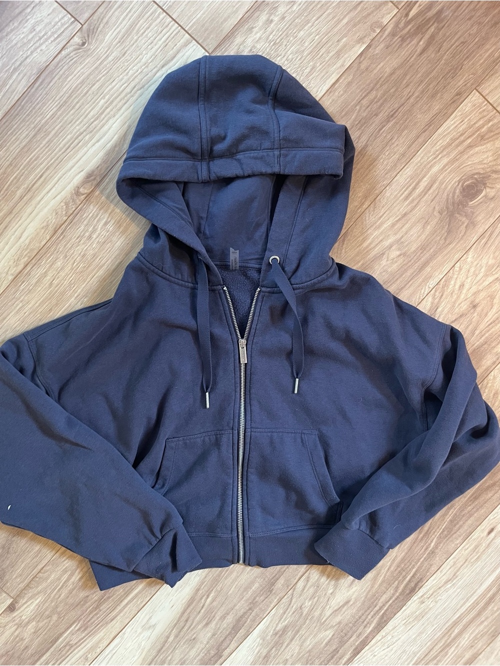 Classic Calvin Klein blue cropped zip up performance hoodie